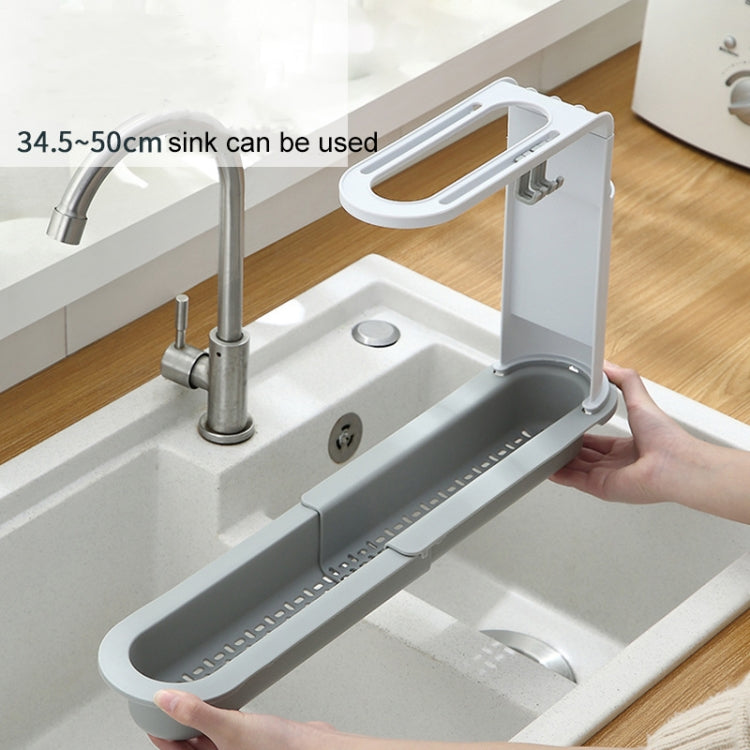 2 PCS Sink Telescopic Storage Drain Rack Kitchen Shelf Dishwashing Cloth Rack