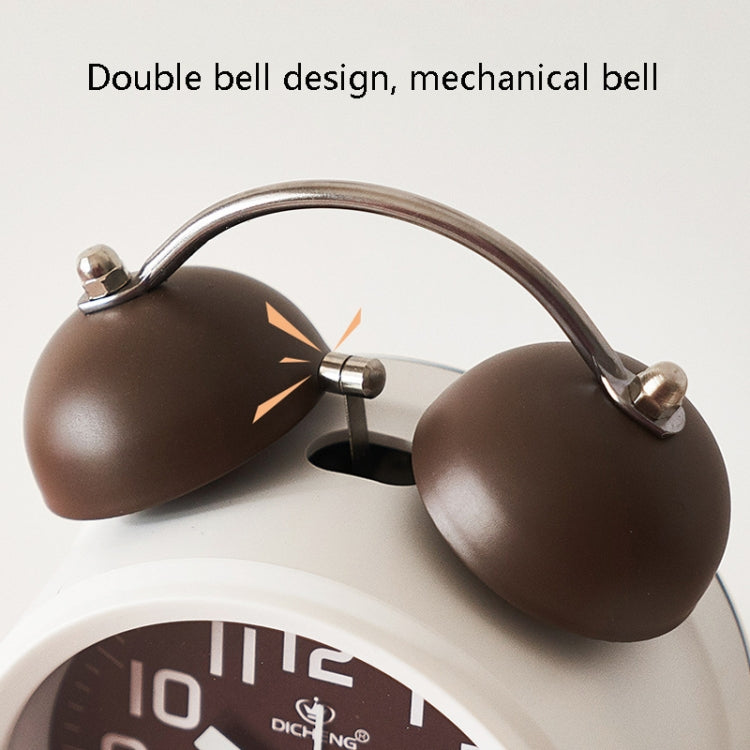 6016 Simple Bell Small Alarm Clock Students Learning Bedside Clock With Night Light