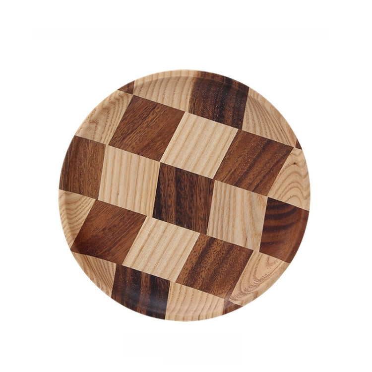 Wooden Tray Dinner Plate Household Fruit Cake Dessert Plate Wooden Dish Round 20cm
