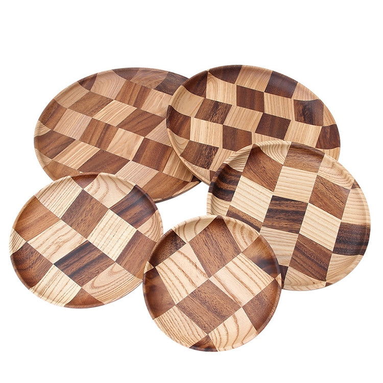 Wooden Tray Dinner Plate Household Fruit Cake Dessert Plate Wooden Dish Round 20cm