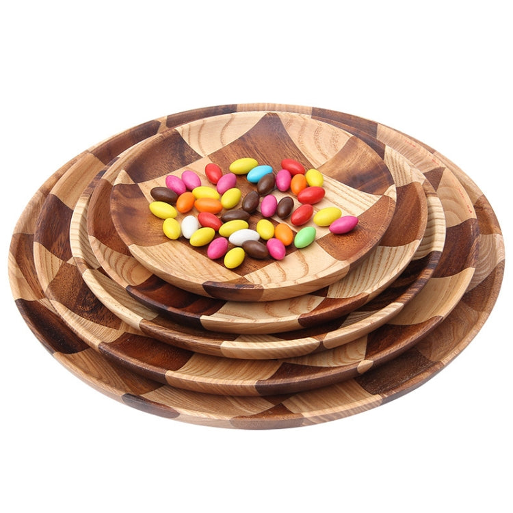 Wooden Tray Dinner Plate Household Fruit Cake Dessert Plate Wooden Dish Round 20cm