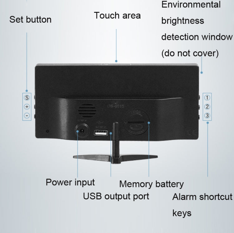 6615A LED Electronic Clock Smart Digital Table Clock
