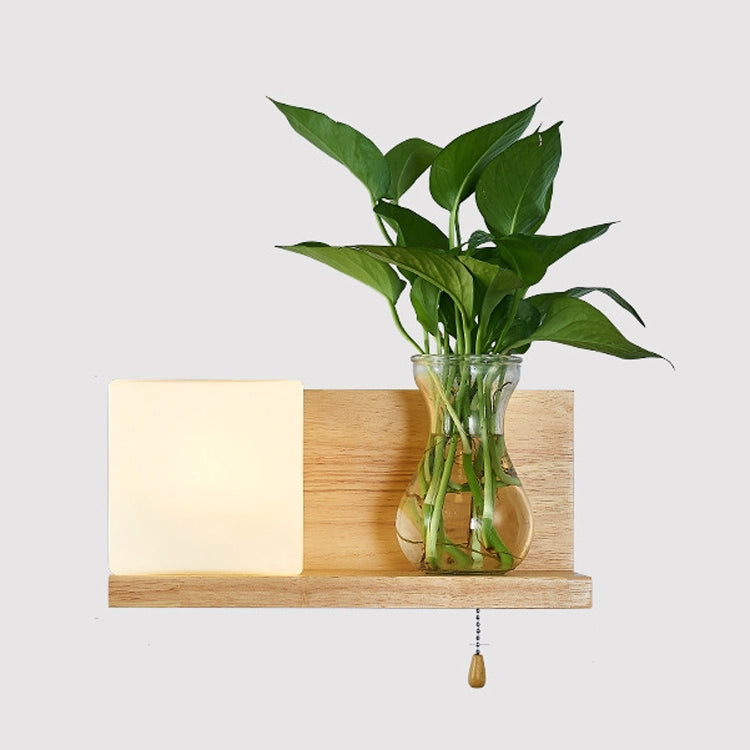 Wooden Bedside Wall Lamp Led Indoor Corridor Aisle Balcony Wall Lamp, Power source: Without Light Bulb