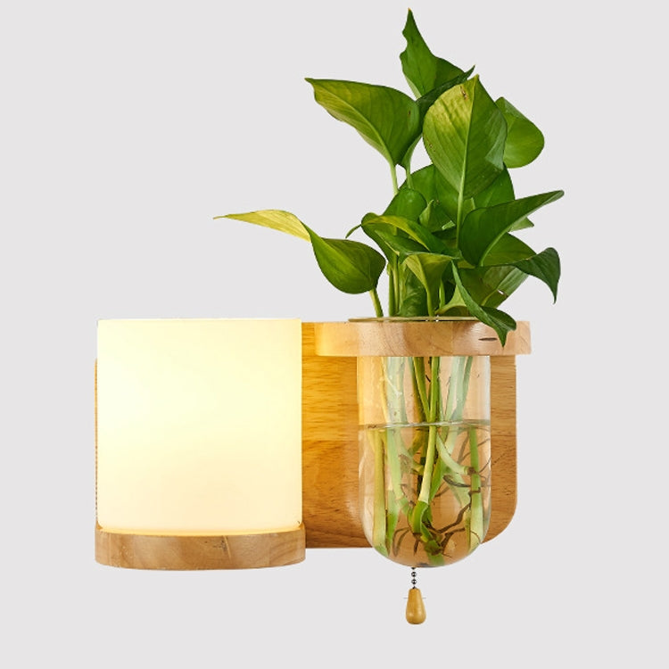 Wooden Bedside Wall Lamp Led Indoor Corridor Aisle Balcony Wall Lamp, Power source:  12W Warm Light Bulb