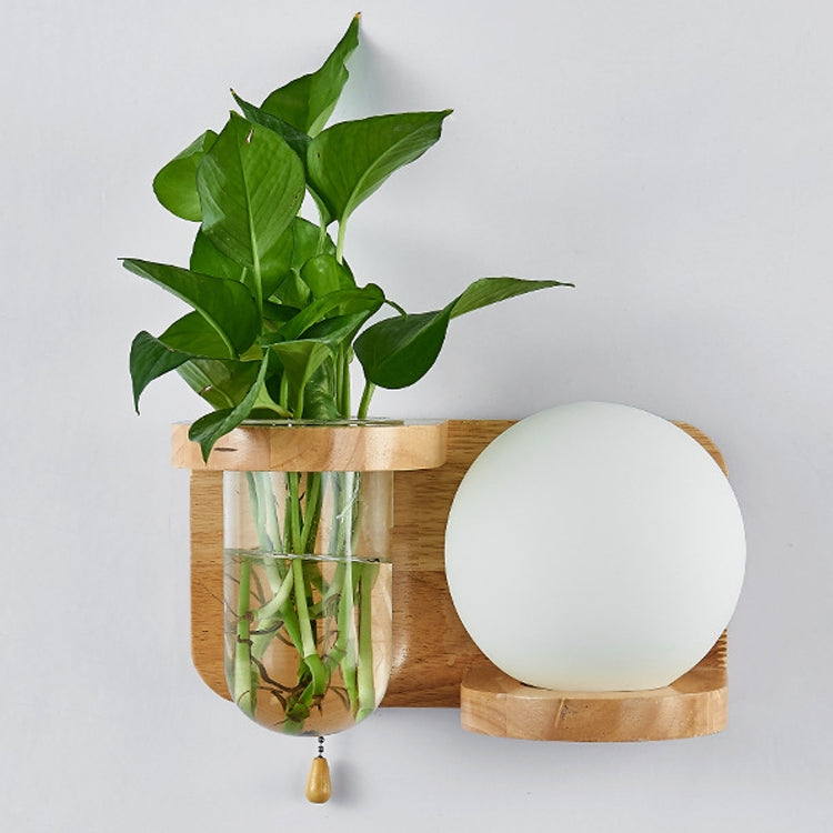 Wooden Bedside Wall Lamp Led Indoor Corridor Aisle Balcony Wall Lamp, Power source:  12W Warm Light Bulb