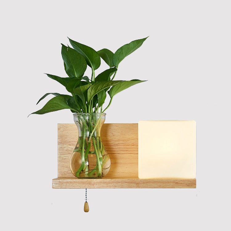 Wooden Bedside Wall Lamp Led Indoor Corridor Aisle Balcony Wall Lamp, Power source: 12W White Light