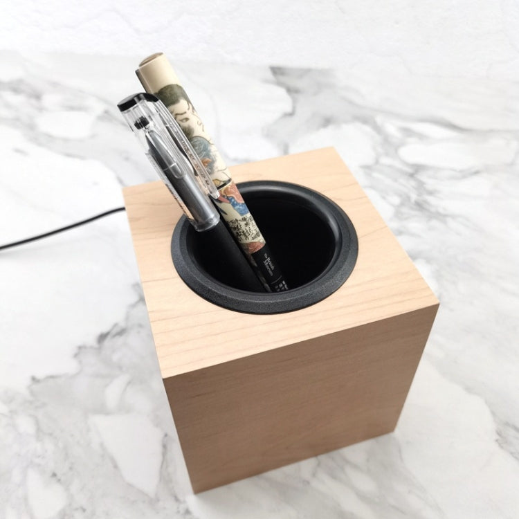 Multi-function Electronic Clock Home Wood Pen Holder Alarm Clock