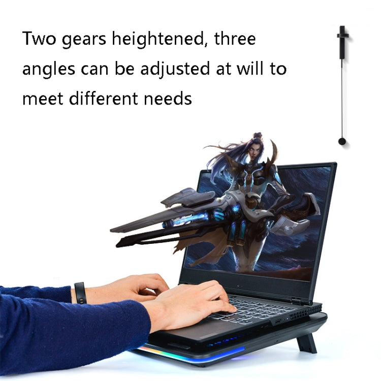 JRC C17B3 Notebook Heat Sink Computer USB Increase Bracket Radiator for 14-17-Inch Notebook(Touch RGB Light)