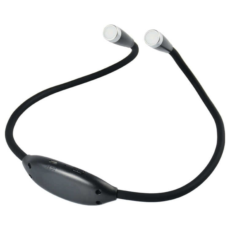 Night Running Hanging Neck Universal Hose Light Three-Speed Dimming Reading Light(Black)