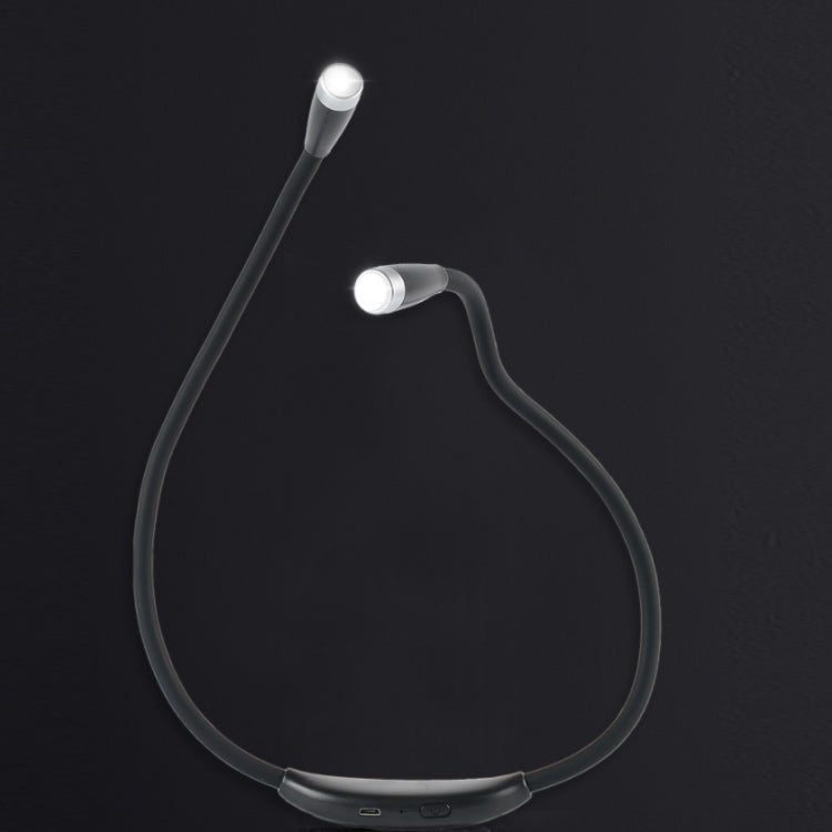 Night Running Hanging Neck Universal Hose Light Three-Speed Dimming Reading Light(Black)