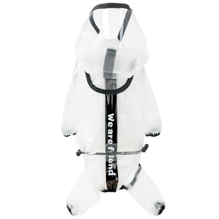 Dog Raincoat Four Foot Waterproof Transparent Reflective Poncho, Size: L