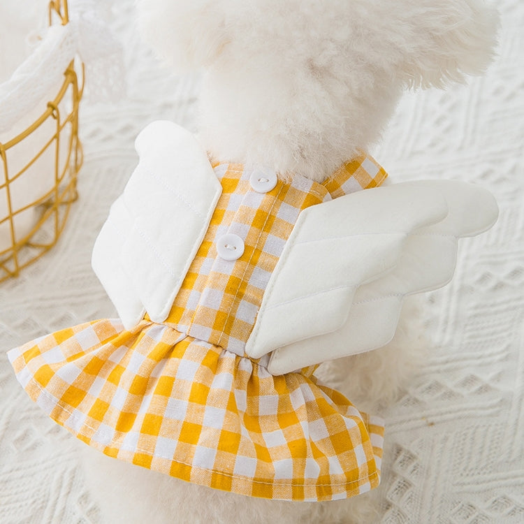 Wings Plaid Skirt Pet Clothes Dog ??Cat Skirt, Size: S