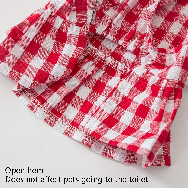 Wings Plaid Skirt Pet Clothes Dog ??Cat Skirt, Size: S