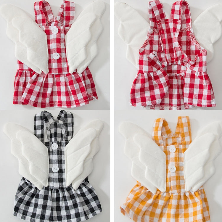 Wings Plaid Skirt Pet Clothes Dog ??Cat Skirt, Size: L(Black)