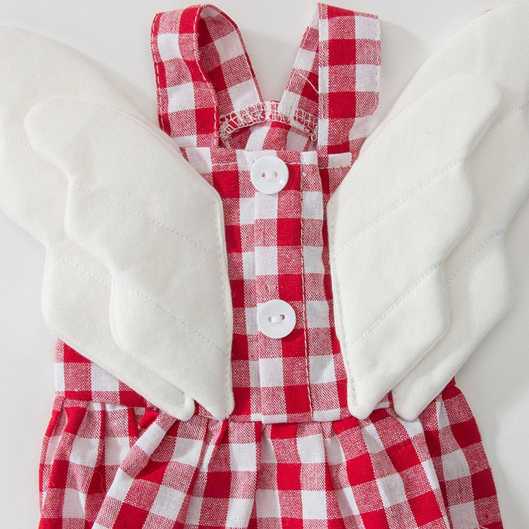 Wings Plaid Skirt Pet Clothes Dog ??Cat Skirt, Size: L(Black)