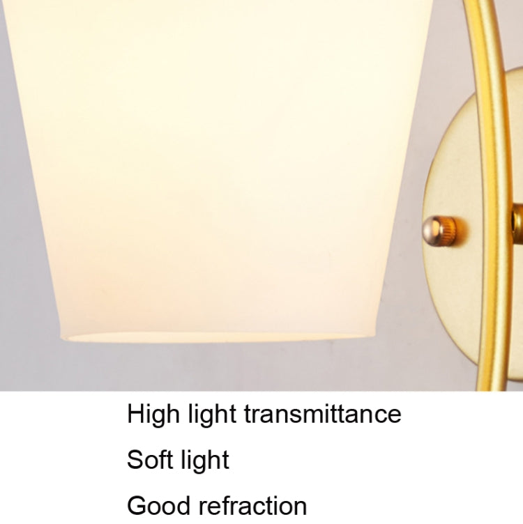LED Glass Wall Bedroom Bedside Lamp Living Room Study Staircase Wall Lamp, Power source: 12W White Light