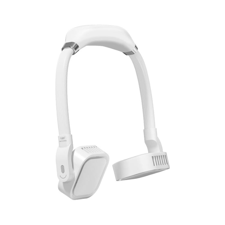 G2 Hanging Neck Leafless Fan Outdoor Student Sports Mini USB Silent Fan, Colour: 2000MAH Ivory White