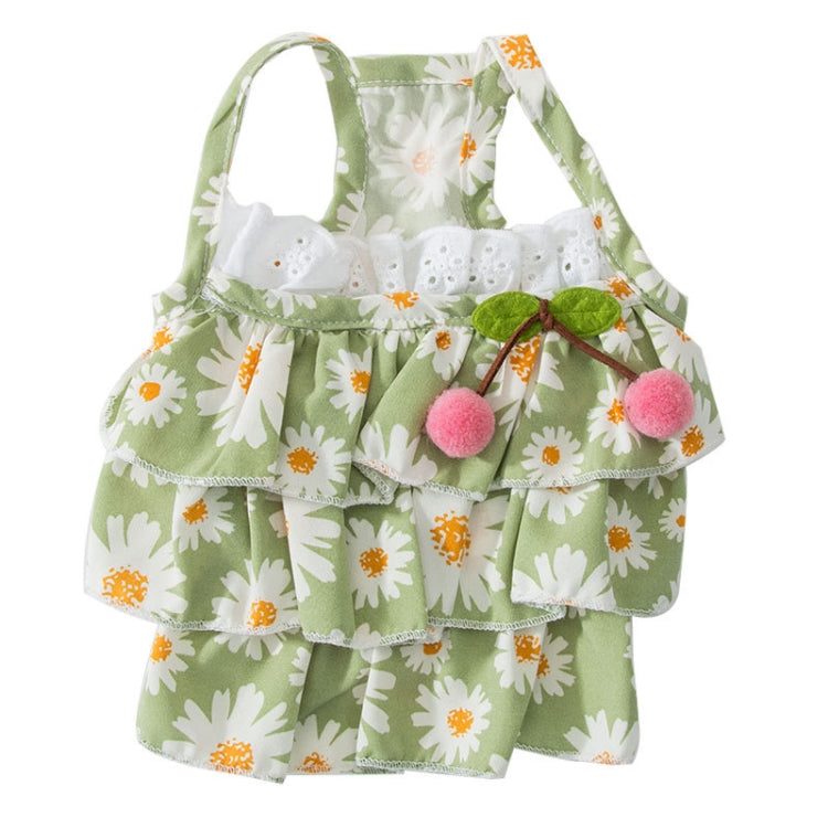 Cat Clothes Lotus Leaf Lace Daisy Slut Skirt, Size: S(Green)