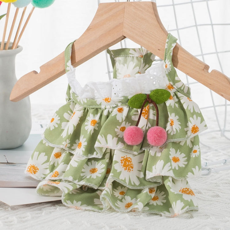Cat Clothes Lotus Leaf Lace Daisy Slut Skirt, Size: M(Green)