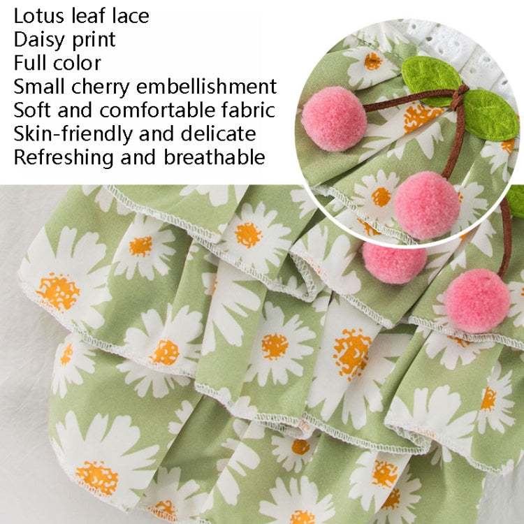 Cat Clothes Lotus Leaf Lace Daisy Slut Skirt, Size: M(Green)