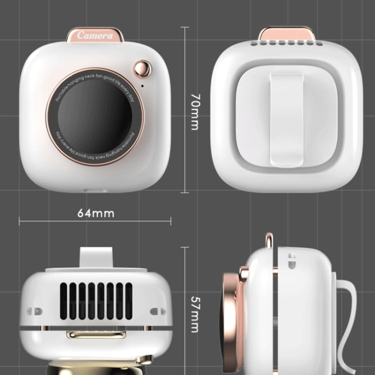 Camera Hanging Neck Fan Lazy Outdoor Portable Handheld Fan(White)
