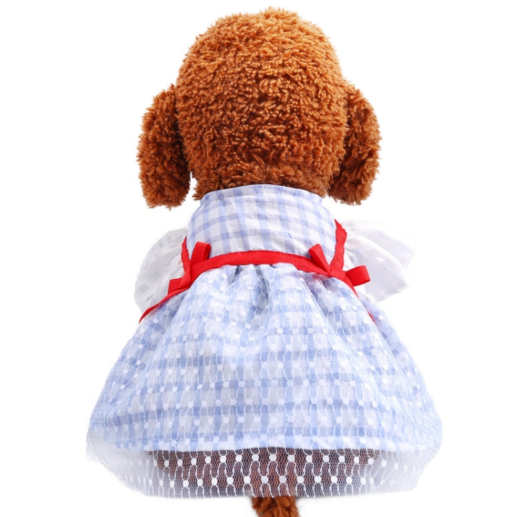 Dog Cat Spring And Summer Clothes Pet Skirt, Size: S(Red Ribbon Blue Griffine Skirt)
