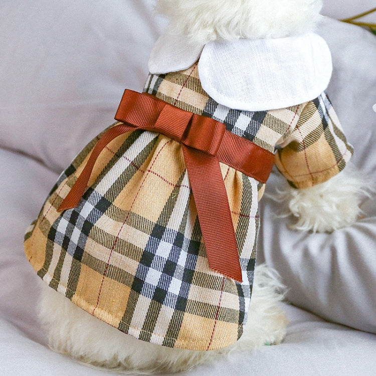 Pet Clothes Spring Summer Teddy Clothes Butterfly Skirt, Size: L(Brown)