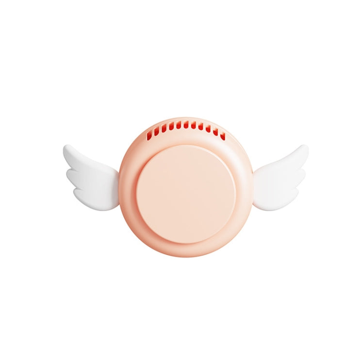 P206 Portable USB Strong Wind Mute Mini Lazy Angel Hanging Neck Fan(Pink)