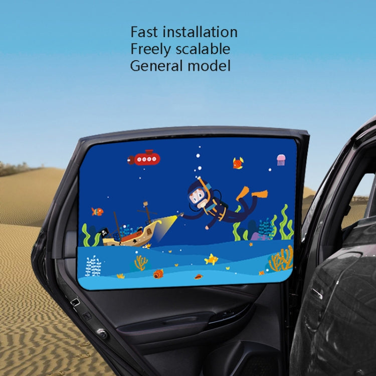 Automobile Sunshade Car Windows Sun Protection And Heat Insulation Magnetic Telescopic Side Curtains