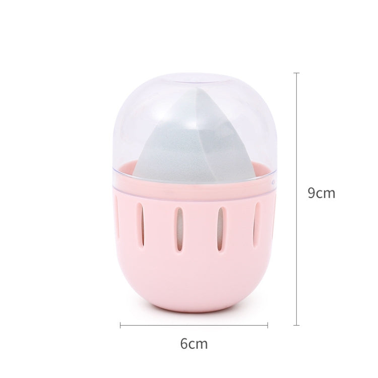 2 PCS Transparent Dust-Proof Cosmetic Egg Storage Box With Lid Portable Breathable And Mildew-Proof Puff Storage Box(Pink)