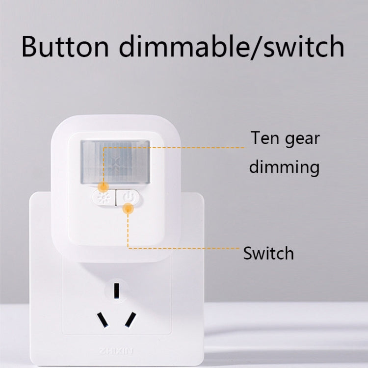 GD-8605 Human Body Induction Sound And Light Dimming Brightness Night Light EU/US Plug, Light color: Square 2.4W