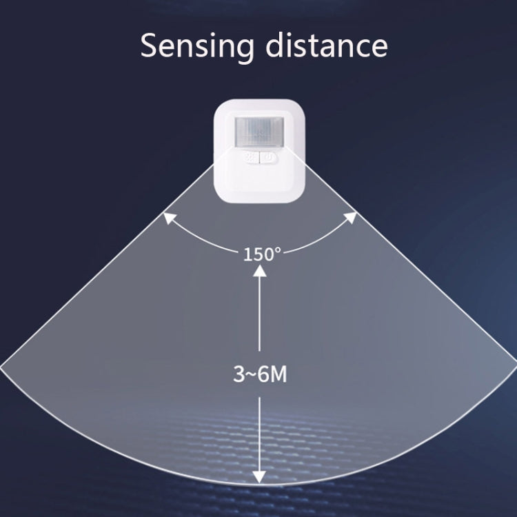GD-8605 Human Body Induction Sound And Light Dimming Brightness Night Light EU/US Plug, Light color: Square 2.4W
