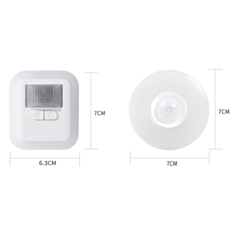 GD-8605 Human Body Induction Sound And Light Dimming Brightness Night Light EU/US Plug, Light color: Round 0.6W