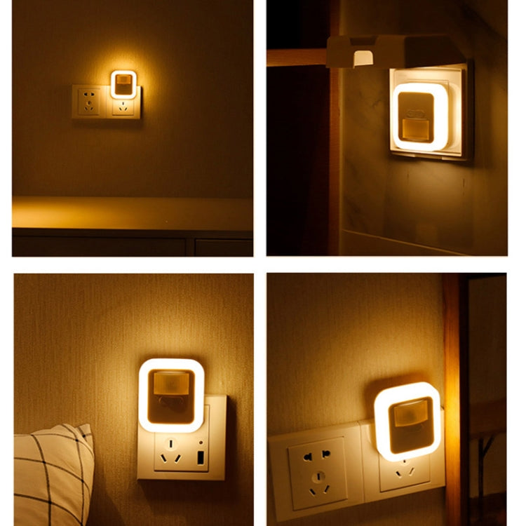 GD-8605 Human Body Induction Sound And Light Dimming Brightness Night Light EU/US Plug, Light color: Round 0.6W