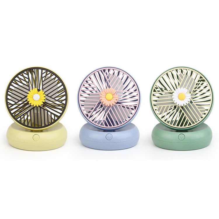 Mini USB Charging Handheld Small Fan Office Desktop Student Dormitory Fan(Yellow)