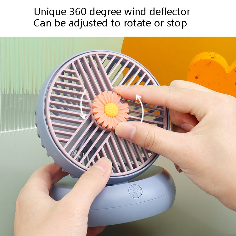 Mini USB Charging Handheld Small Fan Office Desktop Student Dormitory Fan(Yellow)