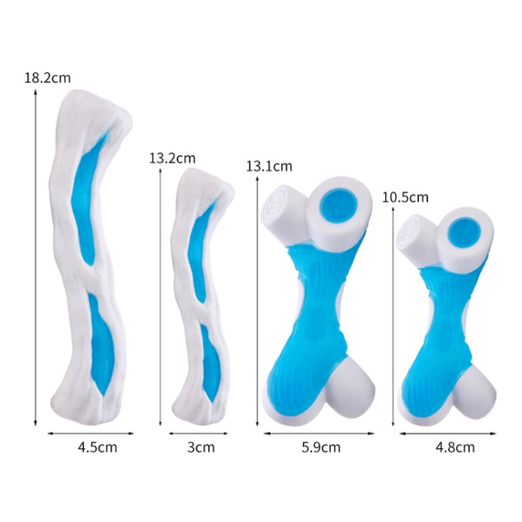 Nylon TPU Two-Color Bite Stick Puppy Toy Bone Teddy Golden Retriever Molar Toys, Specification: Small Y-shaped Branches Bone