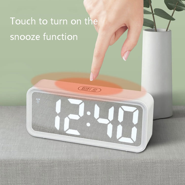 6508 Novelty Big Screen Electronic Clock Mirror LED Alarm Clock