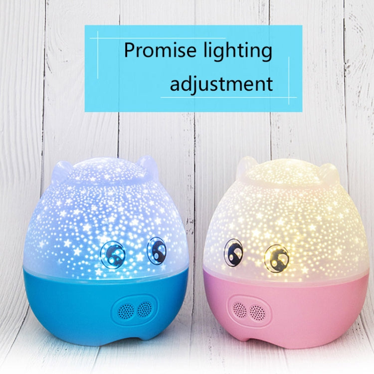 WE2121 Music Starry Pig Projection Night Light With Sleeping Light, Light color: Bluetooth Pink