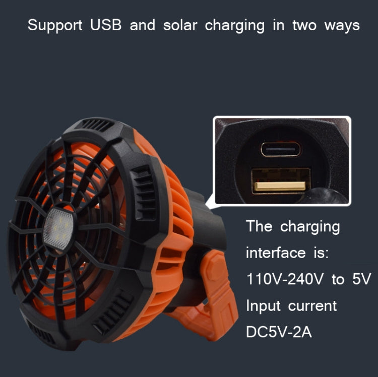 16 Inch USB Outdoor LED Lamp Household Swingable Up And Down Fan