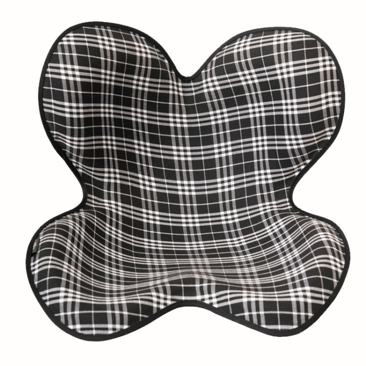 Hunchback Correction Sedentary Office Correction Sitting Posture Waist Support Petal Cushion(Black)