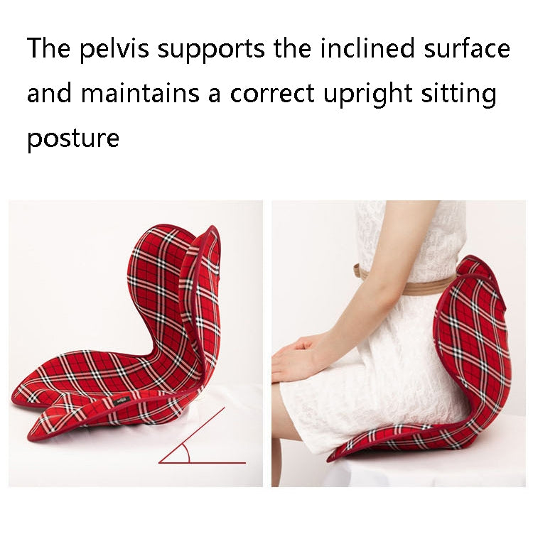 Hunchback Correction Sedentary Office Correction Sitting Posture Waist Support Petal Cushion(Black)