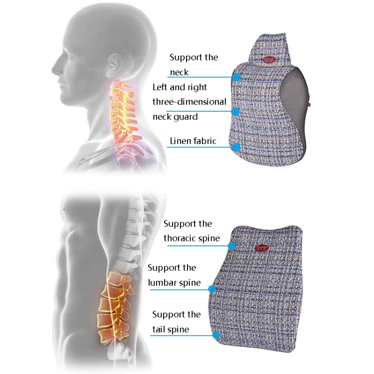 Car Seat Neck Pillow And Back Pad Linen Memory Cotton Soothing Car Cushion