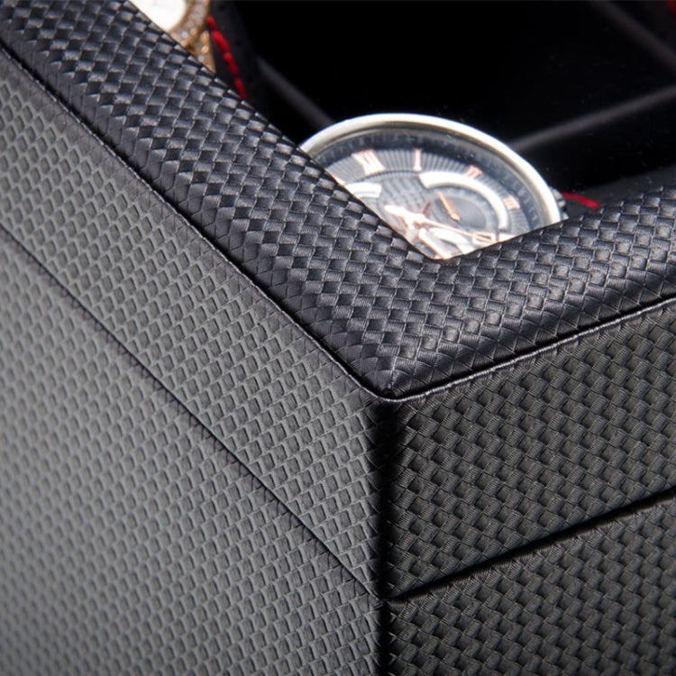 20 Grid Double-Layer Watch Storage Box Carbon Fiber Leather Watch Display Box With Lock & Glass Sunroof