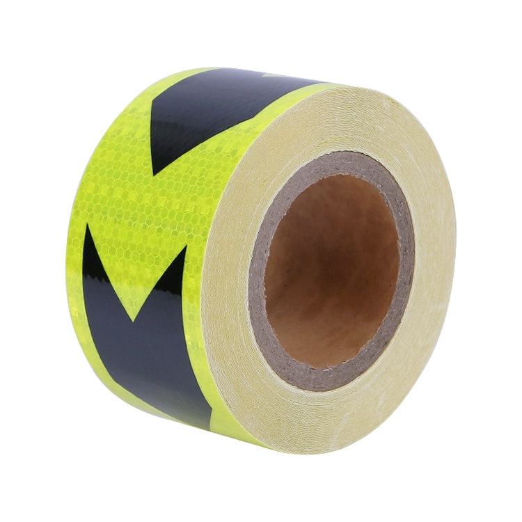 2 PCS Fluorescent Yellow Black Arrow Truck Sign Sticker Corridor Reflective Floor Stickers, Specification: 7.5cm x 20m