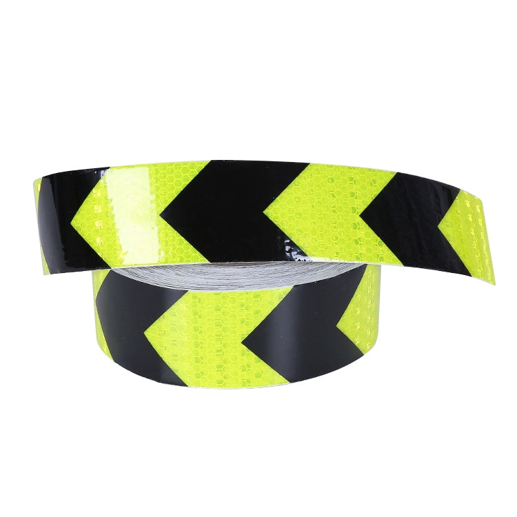 2 PCS Fluorescent Yellow Black Arrow Truck Sign Sticker Corridor Reflective Floor Stickers, Specification: 7.5cm x 20m