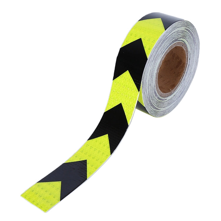2 PCS Fluorescent Yellow Black Arrow Truck Sign Sticker Corridor Reflective Floor Stickers, Specification: 7.5cm x 20m