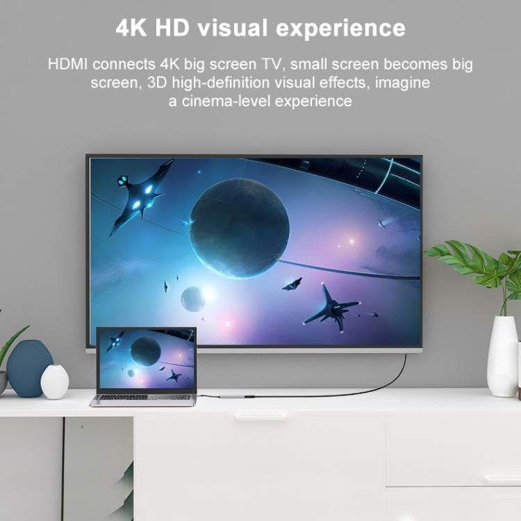 4 In 1 USB-C / Type-C To 4K HDMI + USB 3.0 + USB 2.0 + PD USB-C / Type-C Charging Ports Multifunctional HUB Docking Station