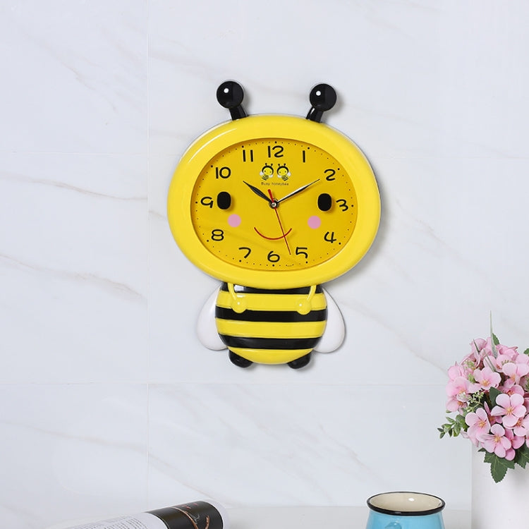 A15511 Cute Cartoon Children Room Clock Watch Bedroom Living Room Small Bee Clock(Yellow)