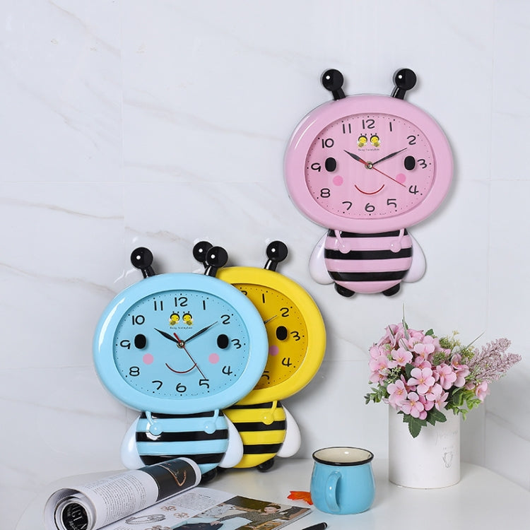 A15511 Cute Cartoon Children Room Clock Watch Bedroom Living Room Small Bee Clock(Yellow)